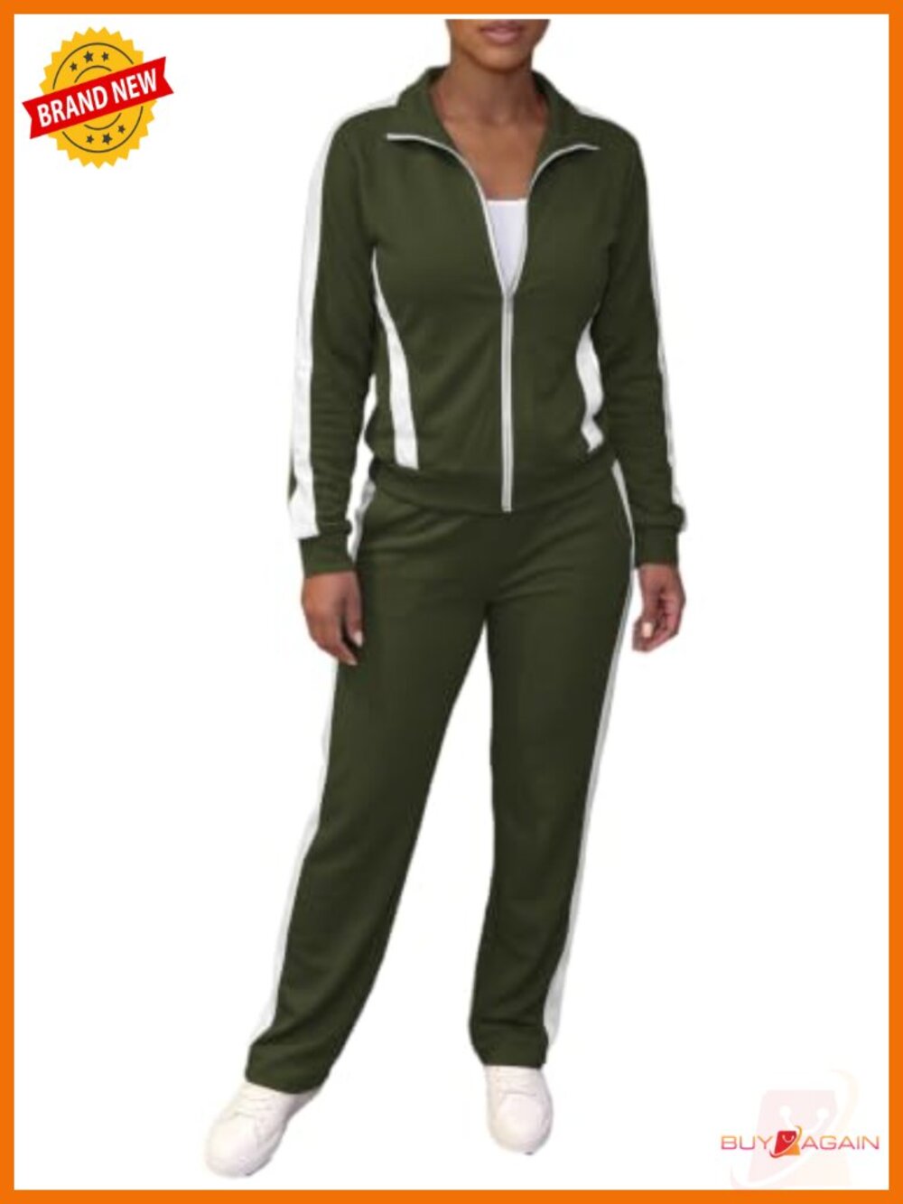 Women's 2 Piece Sweatsuit Zip Up Long Sleeve Tracksuit